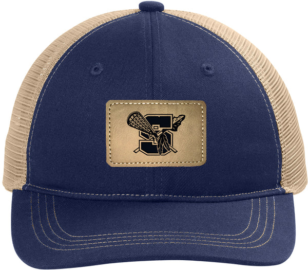 Seekonk Warriors Engraved Leather Patch Unstructured Snapback Trucker Cap