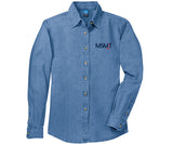 Maine State Music Theatre Ladies Long Sleeve Denim Shirt