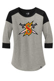 Red Raiders Hockey New Logo* Ladies Heritage Blend 3/4-Sleeve Raglan Tee