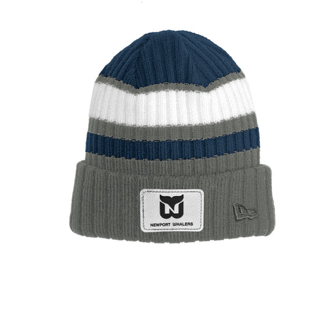 Newport Whalers Engraved Leather Patch Colorblock Cuffed Beanie