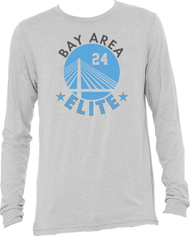 Bay Area Elite Long Sleeve Triblend Logo Tee w/ Player Number